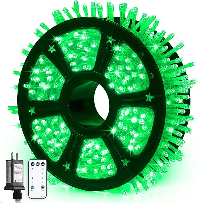 String Lights, 168ft Green Halloween Decor, 600 LEDs and Remote