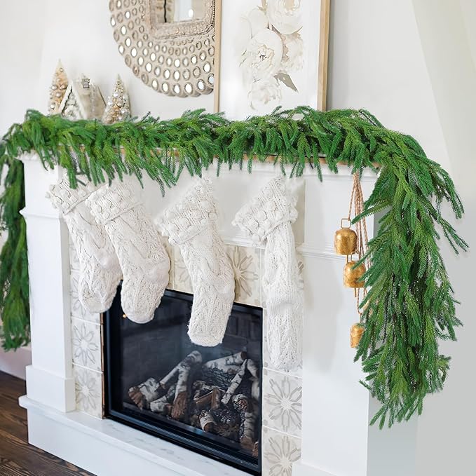 Garlands: 2-Pack Norfolk Pine Artificial Greenery, 9 Ft Each, Green