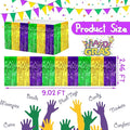 29x108 Inch Mardi Gras Metallic Foil Fringe Tinsel Table Skirts, 4 Pack