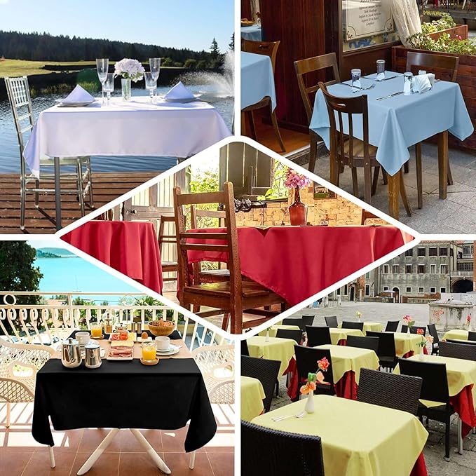 Efavormart 54x54 RED Wholesale Linens Seamless Polyester Square Linen Tablecloth for Wedding Banquet Party Restaurant