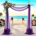 MDS Halloween Chiffon Draping Fabric - 1 Panel, 30" Wide x 30ft Long - Sheer Spooky Arbor & Canopy Drapery for Haunted House Backdrops, Party Ceilings, DIY Costumes & Themed Events - Cadbury Purple