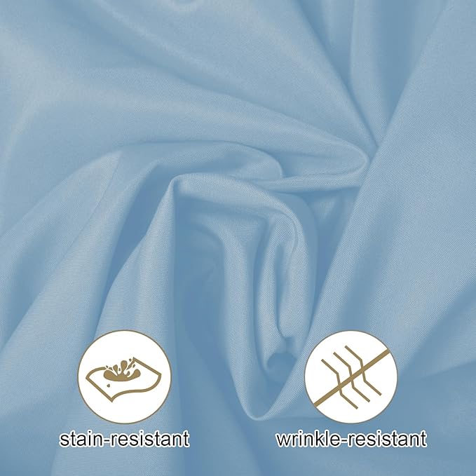 Ascoza 2pack 132 Inch Blue Mist Round Tablecloth in Washable Polyester Fabric for Wedding/Banquet/Restaurant/Parties