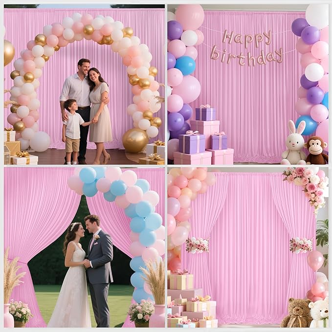 40x10ft Backdrop Curtains for Parties, 8 Panels 5x10ft Curtains Photography Drapes Rod Pocket Curtain Backdrop for Birthday Wedding Baby Shower Home Decor