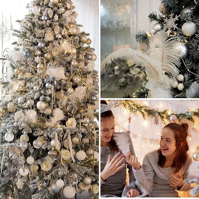 NEWONG 30pcs Mint Green Ostrich Feathers Natural Bulk 9-12in（23-30cm） Vase Craft Wedding Home Party Centerpieces Christmas Day Decoration