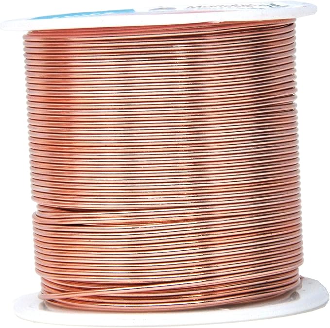 Mandala Crafts 18 Gauge Anodized Aluminum Craft Wire for Jewelry Making - 450 FT Colored Flexible Silver Copper Purple Gold Brown Red Wire - Bendable for Bonsai Armature Crafting Sculpting