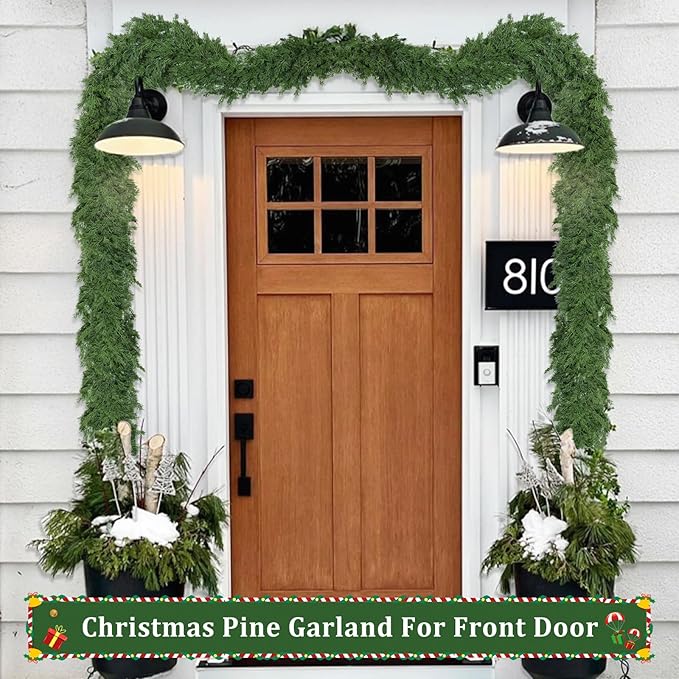 Christmas Garland, 9 ft Green PE Pine with 238 Sprigs