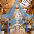6 Panels Dusty Blue Ceiling Drapes for Wedding, 5ftx40ft Ceiling Drapes Cheesecloth Sheer Fabric Curtain Wedding Arch Draping Fabric Romantic Ceilings Decorations for Weddings Party Ceremony Stage
