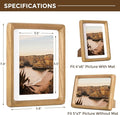 Wooden Picture Frames USA-Sourced Oak Wood Solid Wood, 5x7 – Natural