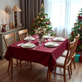 Burgundy Square Tablecloths (85x85 Inch), Fabric Table Cloth for Square