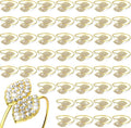 Hotop 36 Pcs Napkin Rings Gold Table Decorations, Elegant Bling Leaves Napkin Rings, Rhinestone Guest Towels Buckle for Wedding Gold Party, Thanksgiving Christmas Dinner Banquet Table Decoration