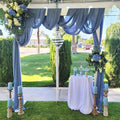 Wedding Arch Draping Fabric - Dusty Blue Chiffon, Set of 4 Panels, 20 Ft Length