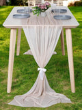 MDS 10 Pack 10ft Chiffon Table Runner 29 x 120 Inches Sheer Wedding Runner Romantic Rustic Table Runner for Wedding Decorations, Birthday Parties, Bridal Shower Party Arch Decor - Nude