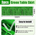 29x108 Inch Foil Fringe Table Skirts Metallic Banner, 3 Pack – Green