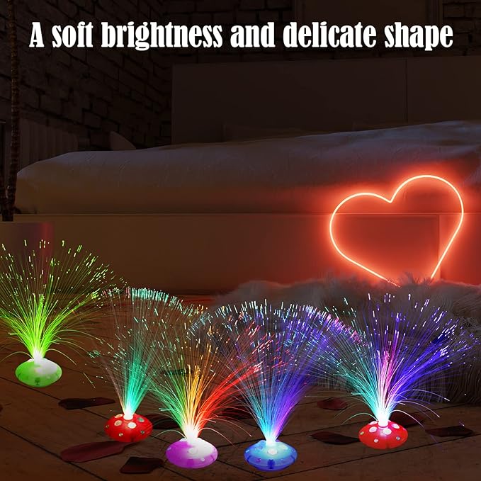 Retisee 24 Pcs Halloween Fiber Optic Lamp Multicolored Centerpiece Optic Lights Battery Powered with Cone Base Illuminated Crystals for Room Wedding Holiday Independence Day Tables Disco Party