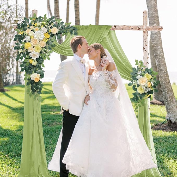 Artificial Flowers Wedding Arch Kit, 2 Pieces with 20 Plastic Stems