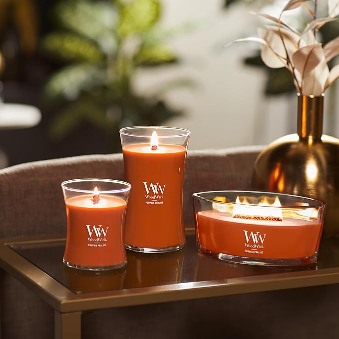Jar Candle in Pumpkin Praline Scent, Orange, 2.85 lb Ellipse Vessel