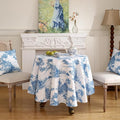 Patdrea Designer Vintage Small Round Tablecloth – Linen, Cya Ancient