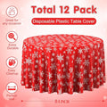 Christmas Snowflake Plastic Party Tablecloth Decorations, 12 Pieces