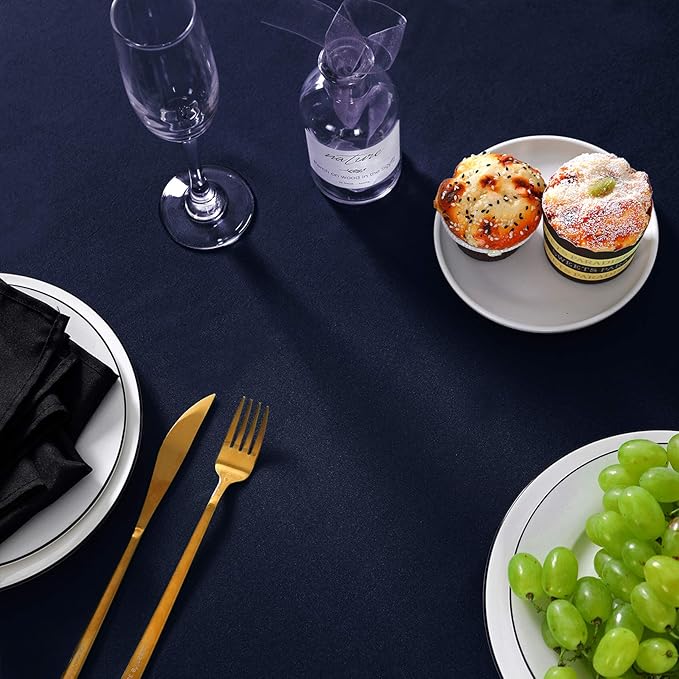 Rectangle Tablecloth 60x102 inch Washable Polyester Fabric Table Cloth for Wedding Party Dining Banquet Decoration（60x102,Navy）