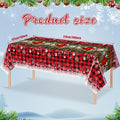 Christmas Buffalo Plaid Snowflake Tablecloths, 12Pcs, Plastic Red
