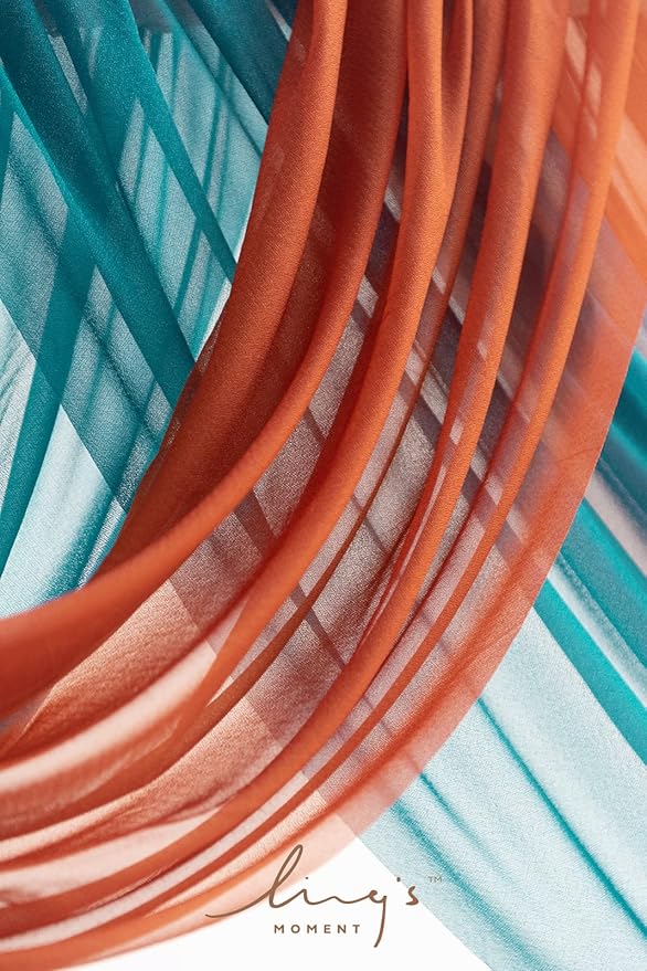 Artificial Wedding Flower Arch Kit in Teal and Burnt Orange, 4-Piece Set