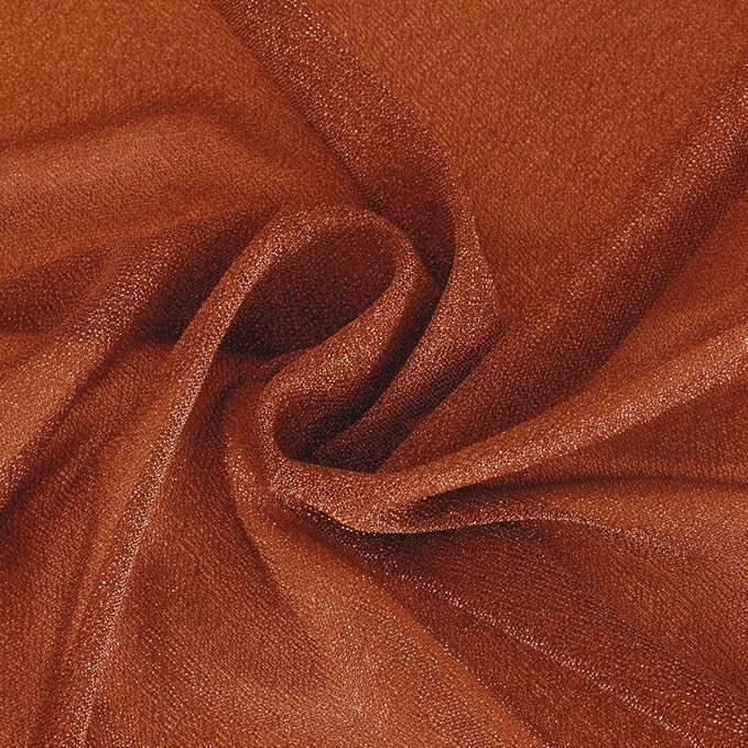 Terracotta Fall Thanksgiving Elegant Arch Draping Fabric Outdoor 1 Panel 29" × 20Ft Sheer Chiffon Curtain Drapes for Wedding Ceremony Birthday Party Garden Brunch