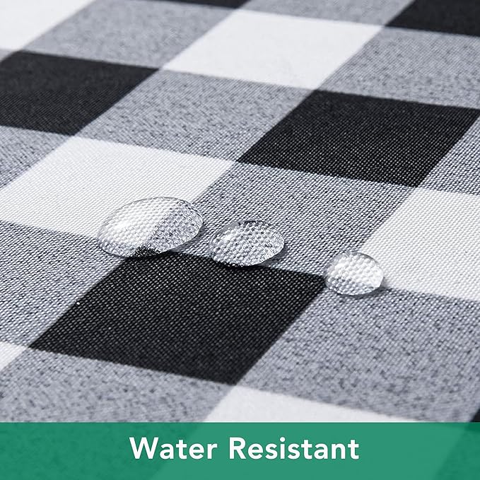 Biscaynebay Fabric Square Tablecloths 54x54 Inch, Black/Grey Scottish Plaid Table Cloth Small Card Folding Table Covers Water Resistant for Dining, Kitchen, Wedding and Parties, etc Machine Washable