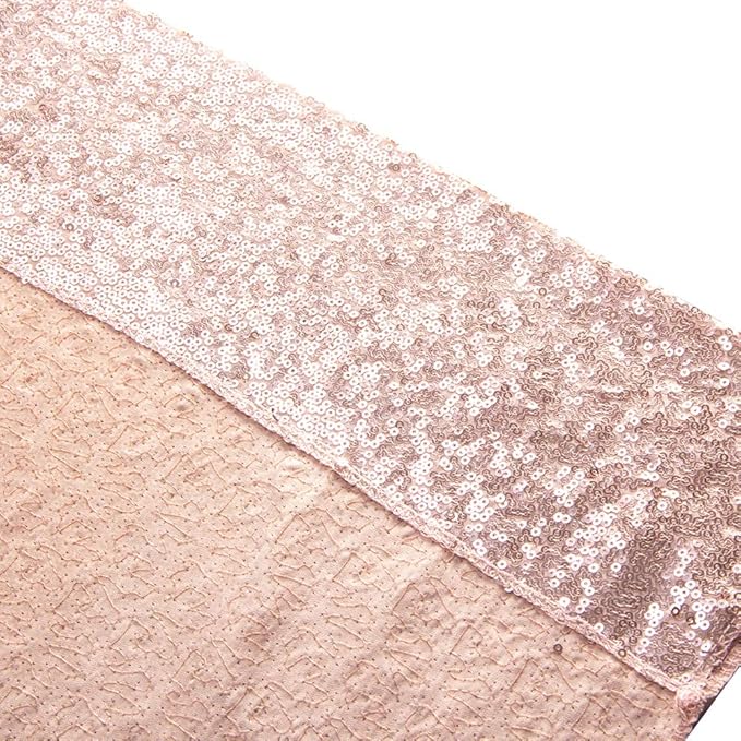 SquarePie Sequin Backdrop Not See Through Thick Background Glitter Curtain Party 6FT x 8FT Rose Gold