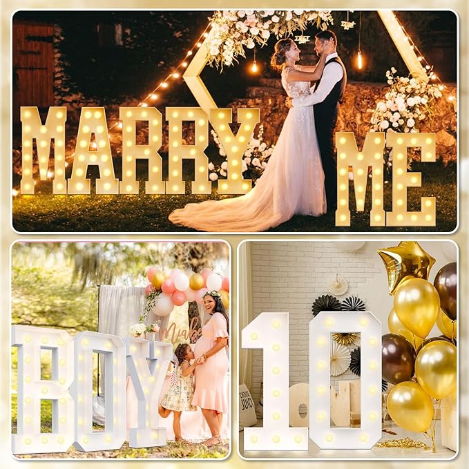 Decorative Sign Plaque: 4ft Marquee Light Up Letters, USB or Battery Powered