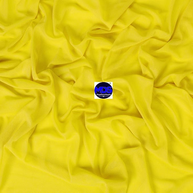 MDS Halloween Chiffon Table Runner - 15 Pack, 29 x 170 Inches, 14ft Each - Sheer Spooky Table Runners for Haunted House Parties, Trick-or-Treat Tables, Witchy Décor, Wedding & Events - Yellow