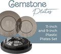 Plastic Party Plates, 40 Piece Disposable Set, 9 and 11 Inch