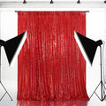 Sequin Backdrop – Red, 10x10 Ft Glitter Background Curtains