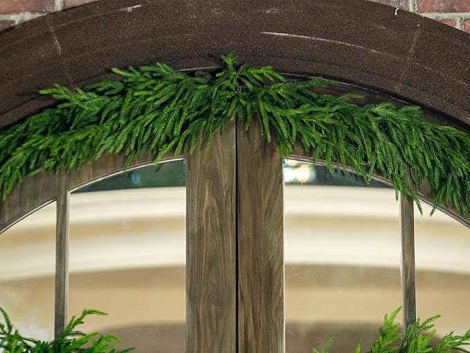 Garland 15 Ft Norfolk Pine Dark Green PE Christmas Decor