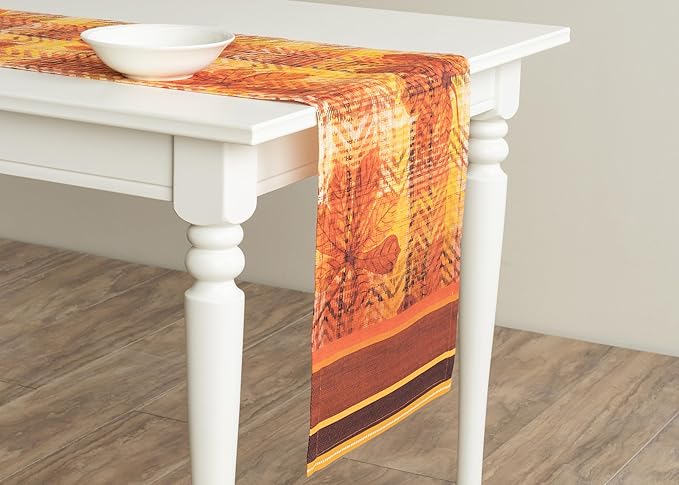 Maison d' Hermine Table Runner 100% Cotton Single Layer Table Runners 72 inches Long for Thanksgiving Christmas Decorations Home Kitchen Dining Party Wedding (Thanksgiving Tartan, 14.5" x 72")