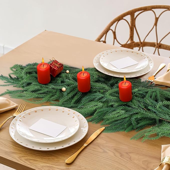 Garlands 2 Pack, Artificial Norfolk Pine, 9 FT Each, Green Polyethylene