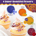 Edible Cake Toppers: 4-Petal Dried Flower Blend, 3.5 Oz Bag