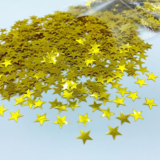 Confetti Star Glitter Sequins Table Confetti Metallic Foil Star for Wedding Birthday Festival Engagemetn Christamas New Year Theme Party Celebrations Favor Party Supplies(Gloden Star10mm)