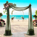 MDS Halloween Chiffon Draping Fabric - 1 Panel, 30" Wide x 30ft Long - Sheer Spooky Arbor & Canopy Drapery for Haunted House Backdrops, Party Ceilings, DIY Costumes & Themed Events - Olive Green