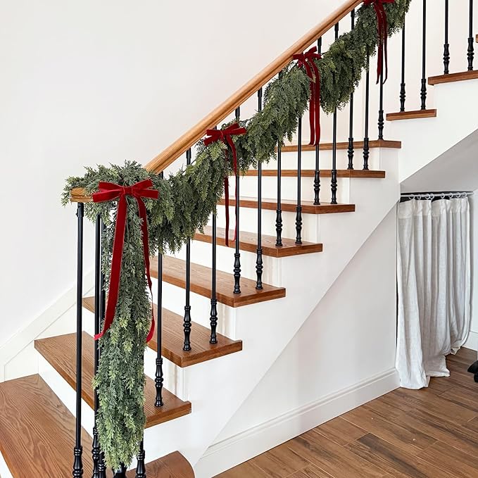 Artificial Christmas Garland 12 Ft Green Cedar-Style PE