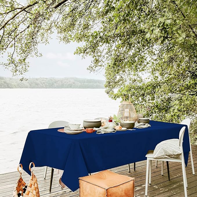 6 Pack Navy Blue Tablecloths for 6ft Rectangle Tables 60 x 102 Inch - Polyester Table Cover Stain and Wrinkle Resistant Washable Fabric Table Clothes for Wedding Party Banquet Reception Restaurant