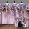 5x3ft Purple Flower Wedding Photography Backdrop Lavender Floral Wedding Bridal Photography Backdrop Anniversary Birthday Baby Shower Girl Party Banner Photo Booth Props Background Wall Decor