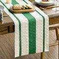 Artoid Mode Dark Green Farmhouse Woven Rustic Table Runner, Seasonal Holiday Hollow Kitchen Dining Table Decoration for Home Party Decor 12x48 Inch