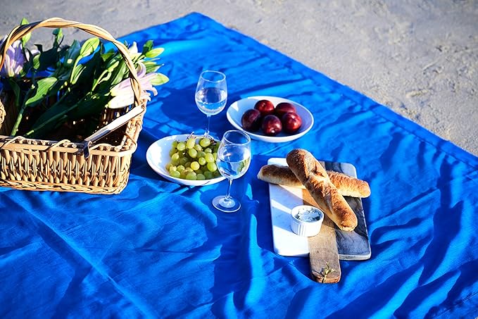 Solino Home Linen Royal Blue Table Runner 36 Inches - Classic Hemstitch, 100% Pure Linen Coffee Table Runner 14 x 36 Inch Ideal for Dresser Tables