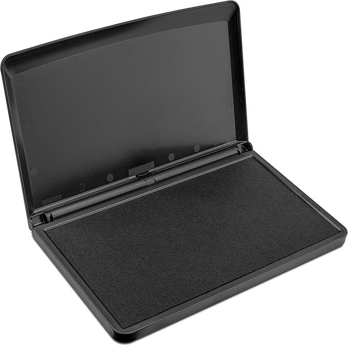 MaxMark Large Premium Black Ink Stamp Pad - 3.5" x 6.25" - Quality Felt Pad