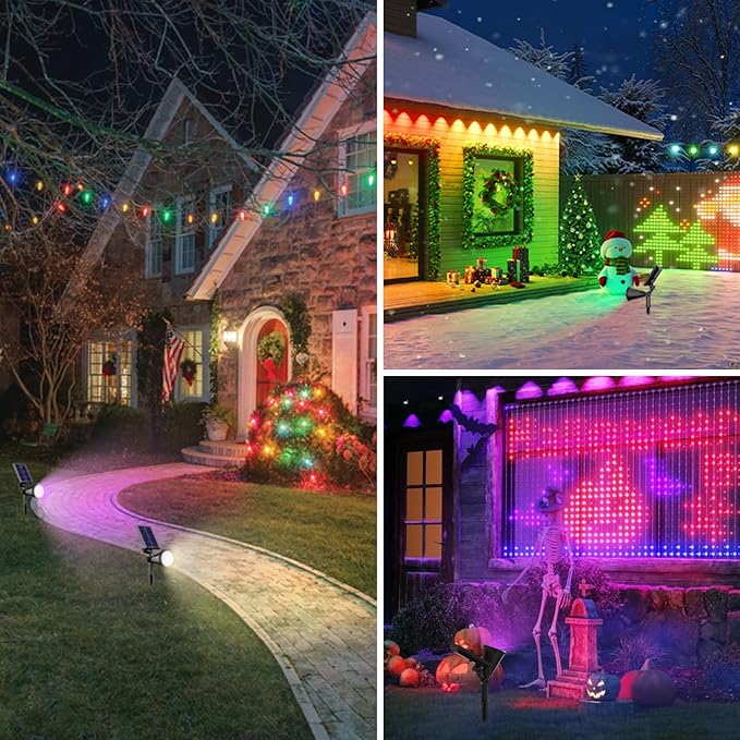 Solar Spotlights with 36 LEDs, Color Changing, IP67 Waterproof