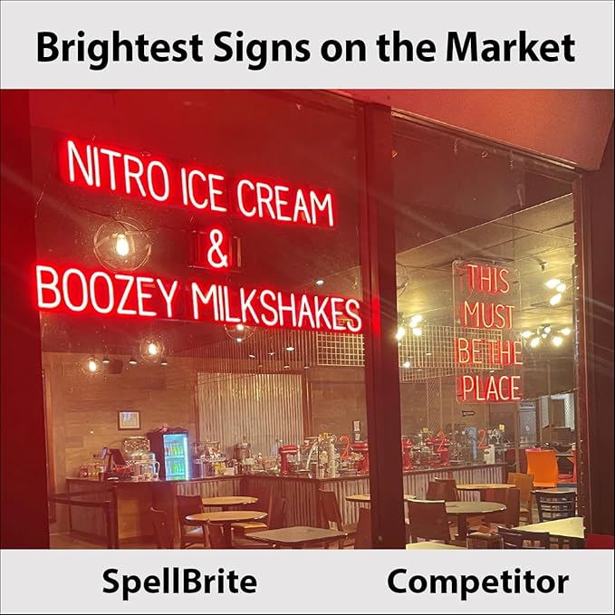 SpellBrite ICE COLD BEER Sign | Beer-Related Sign with Neon Look, White LED Light Source | 16.8" x 23.8"