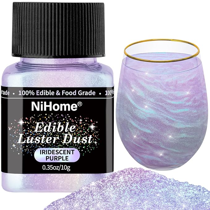 Dusting Powder, Iridescent Purple Edible Luster Dust, 10 g