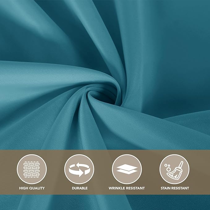 sancua Square Tablecloths 85x85 Inch - Teal Fabric Table Cloth for Square or Round Tables, Washable Polyester Table Cover for Outdoor Party, Birthday, Buffet, Resturant
