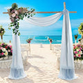 MDS Halloween Chiffon Draping Fabric - 2 Panel, 30" Wide x 100ft Long - Sheer Spooky Arbor & Canopy Drapery for Haunted House Backdrops, Party Ceilings, DIY Costumes & Themed Events - Baby Blue