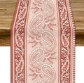 Pink Paisley Table Runner, Abstract Vintage Boho Paisley Flowers Leaves Print Table Runner for Home Kitchen Dining Room Wedding Party Decor, 13x70inch